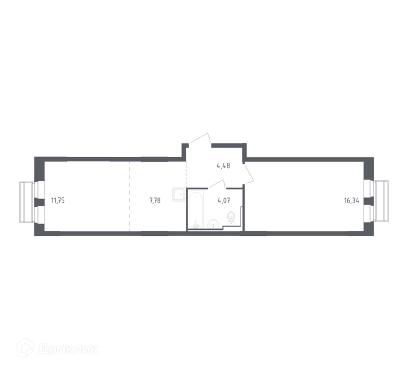 1-комнатная квартира 44.42 м² Рублевский квартал
