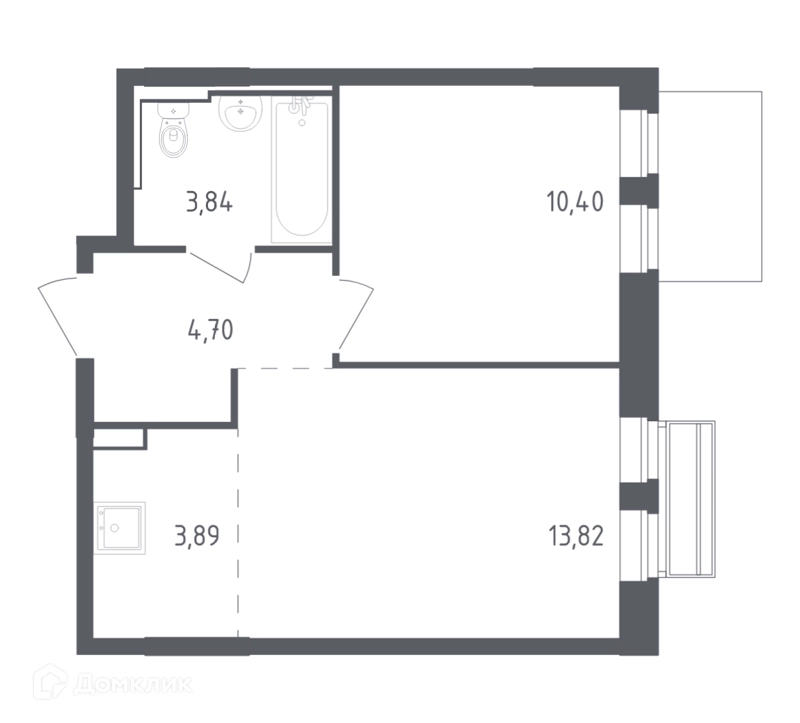 1-комнатная квартира 36.65 м² Рублевский квартал