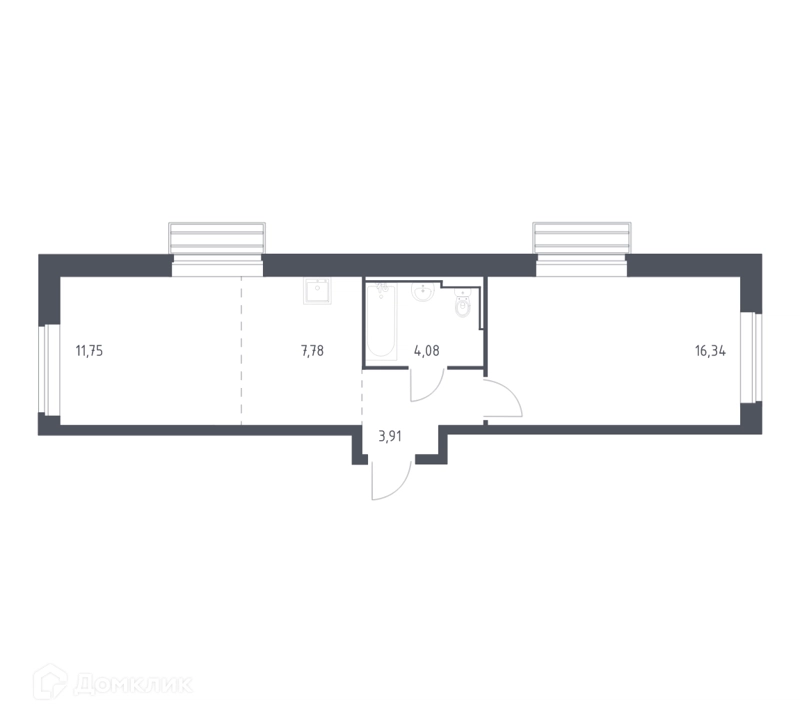 1-комнатная квартира 43.1 м² Рублевский квартал