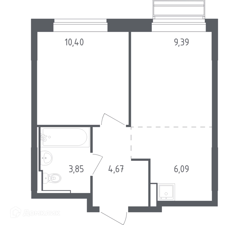 1-комнатная квартира 34.4 м² Рублевский квартал