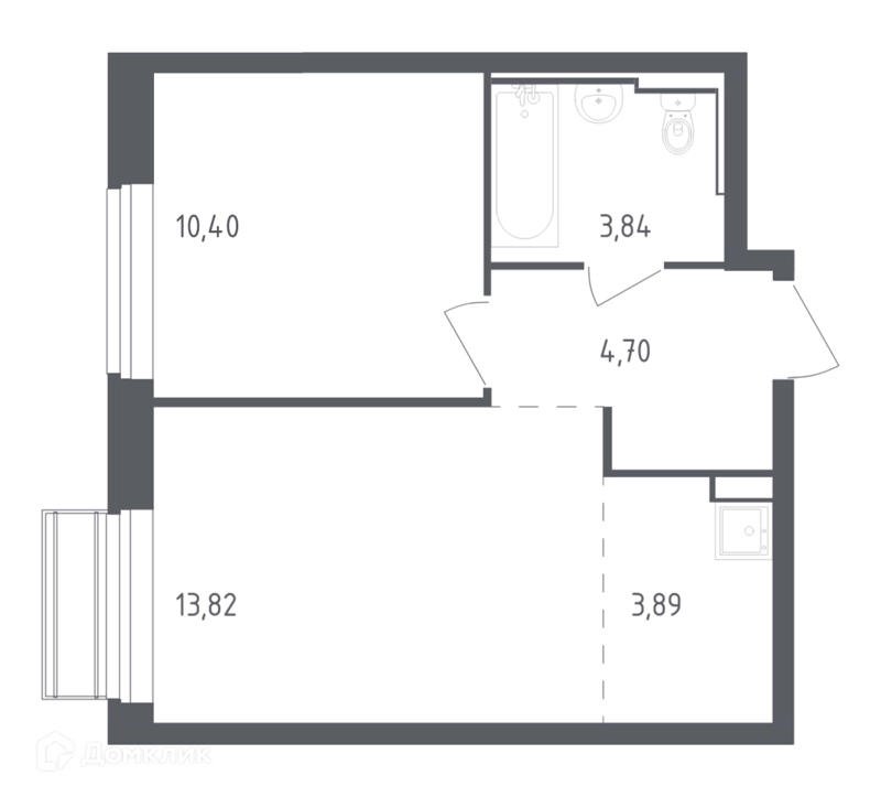 1-комнатная квартира 36.65 м² Рублевский квартал
