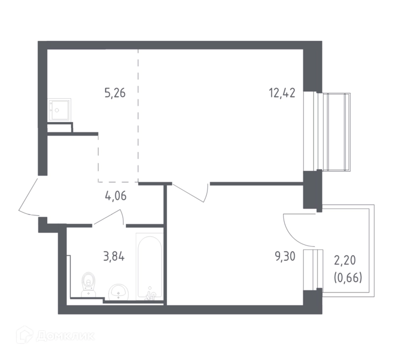 1-комнатная квартира 35.54 м² Рублевский квартал