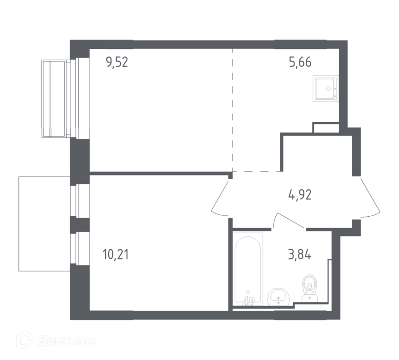 1-комнатная квартира 34.15 м² Рублевский квартал