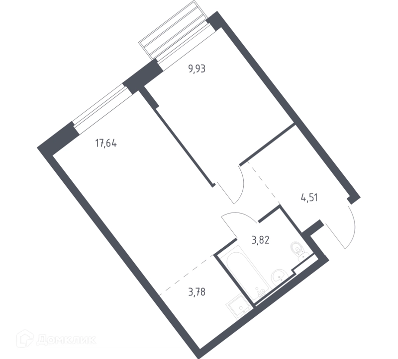 1-комнатная квартира 39 м² Рублевский квартал