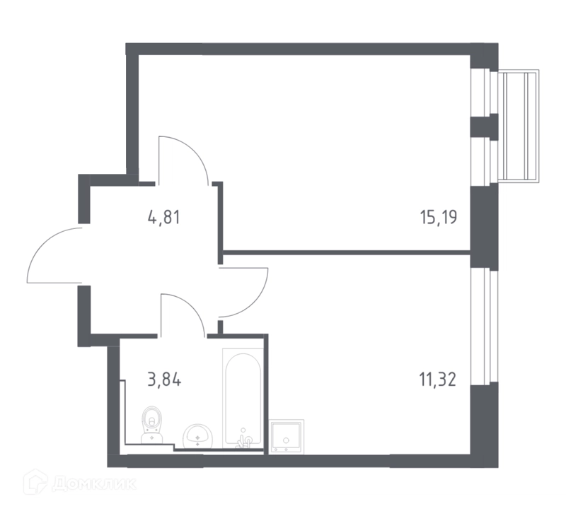 1-комнатная квартира 35.16 м² Рублевский квартал