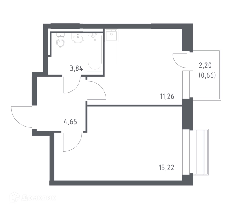 1-комнатная квартира 35.2 м² Рублевский квартал