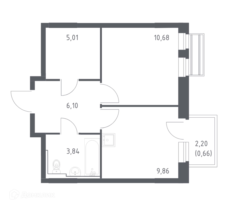 1-комнатная квартира 36.15 м² Рублевский квартал