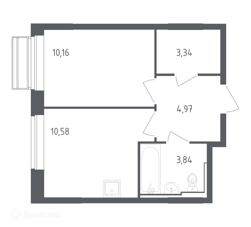 1-комнатная квартира 32.89 м² Рублевский квартал