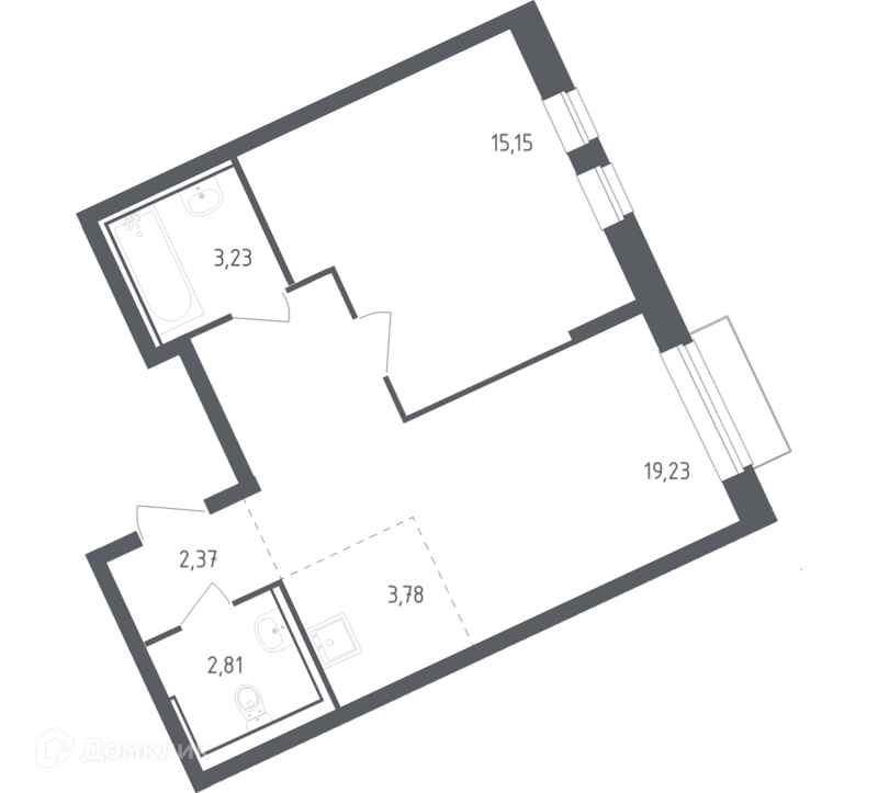 1-комнатная квартира 46.2 м² Рублевский квартал