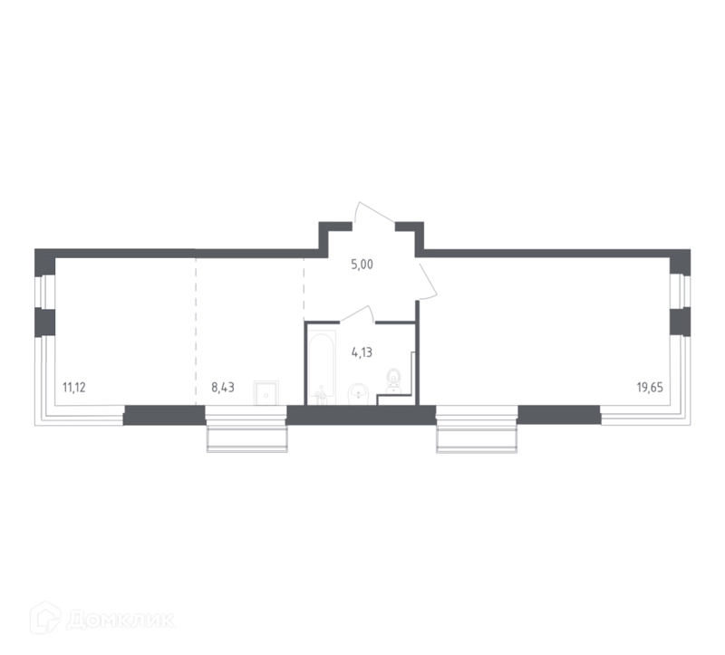 1-комнатная квартира 48.33 м² Рублевский квартал