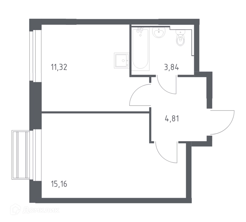 1-комнатная квартира 35.13 м² Рублевский квартал