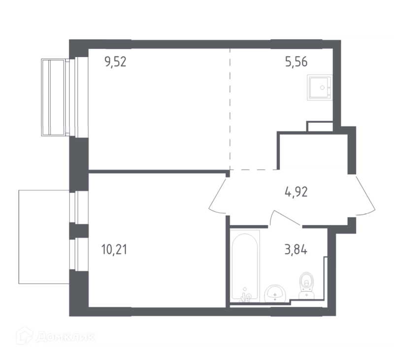 1-комнатная квартира 34.05 м² Рублевский квартал