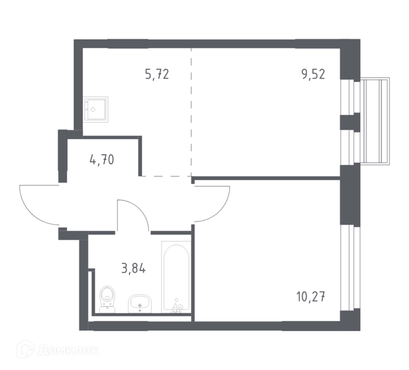 1-комнатная квартира 33.2 м² Рублевский квартал