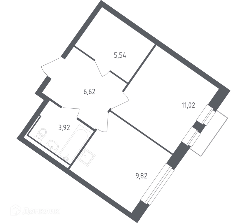 1-комнатная квартира 36.6 м² Рублевский квартал