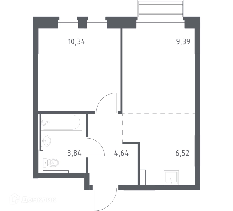 1-комнатная квартира 34.73 м² Рублевский квартал