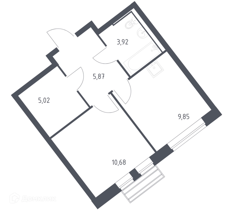1-комнатная квартира 34.9 м² Рублевский квартал