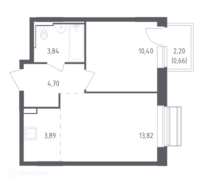 1-комнатная квартира 37.31 м² Рублевский квартал