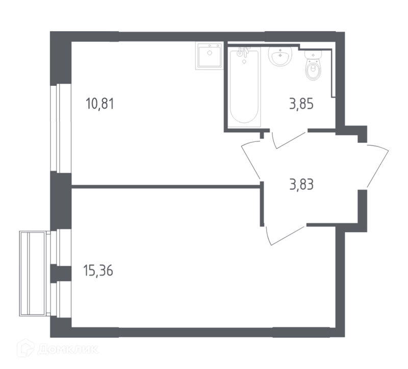 1-комнатная квартира 33.85 м² Рублевский квартал