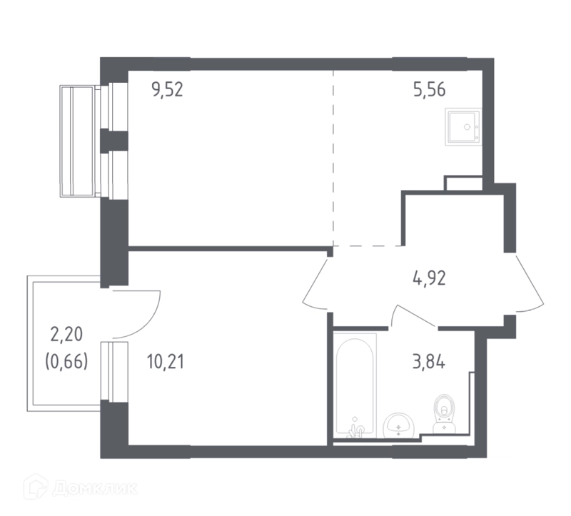 1-комнатная квартира 34.71 м² Рублевский квартал
