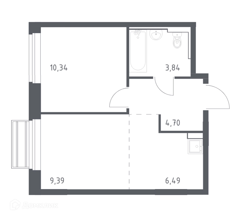 1-комнатная квартира 34.76 м² Рублевский квартал