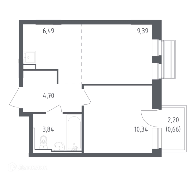 1-комнатная квартира 35.42 м² Рублевский квартал