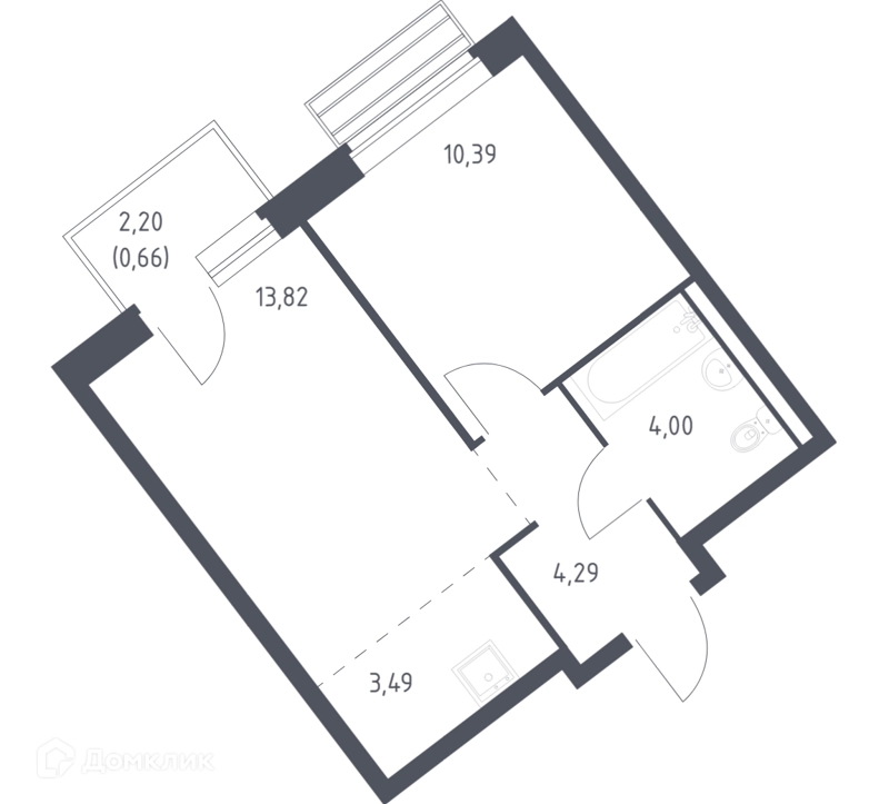 1-комнатная квартира 35.7 м² Рублевский квартал