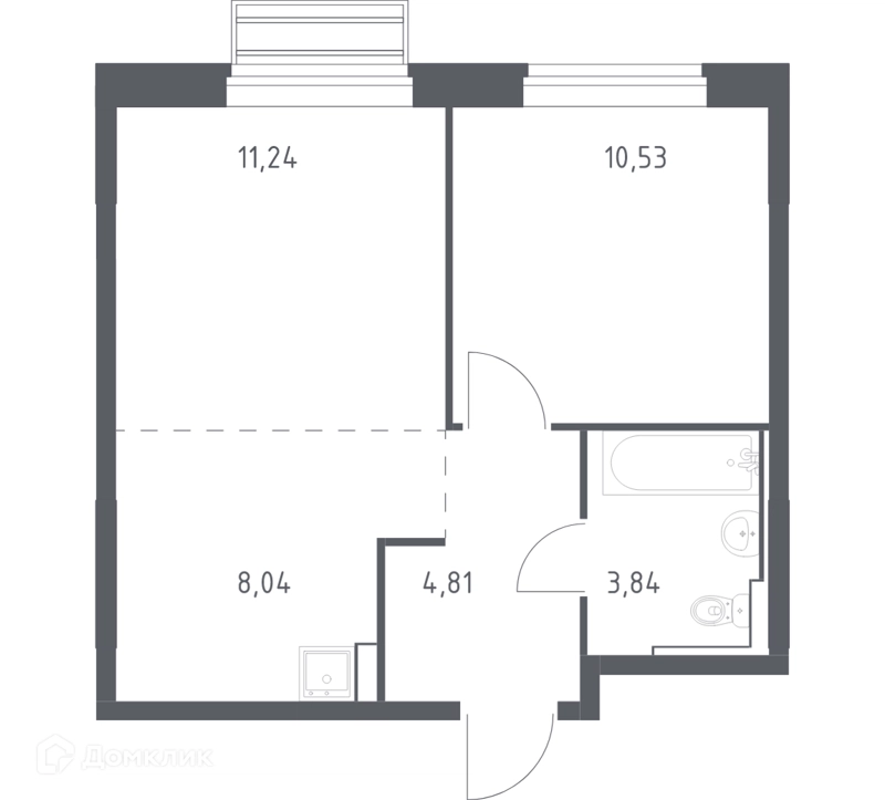 1-комнатная квартира 38.46 м² Рублевский квартал