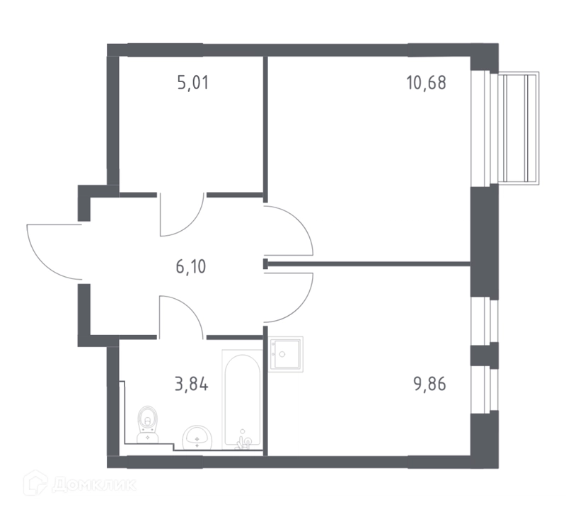 1-комнатная квартира 35.49 м² Рублевский квартал