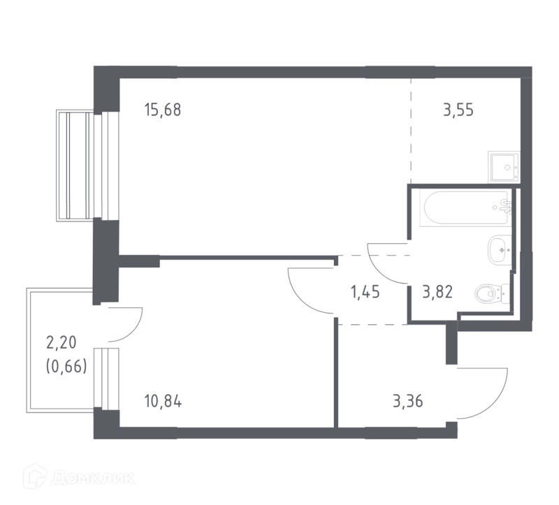 1-комнатная квартира 39 м² Рублевский квартал