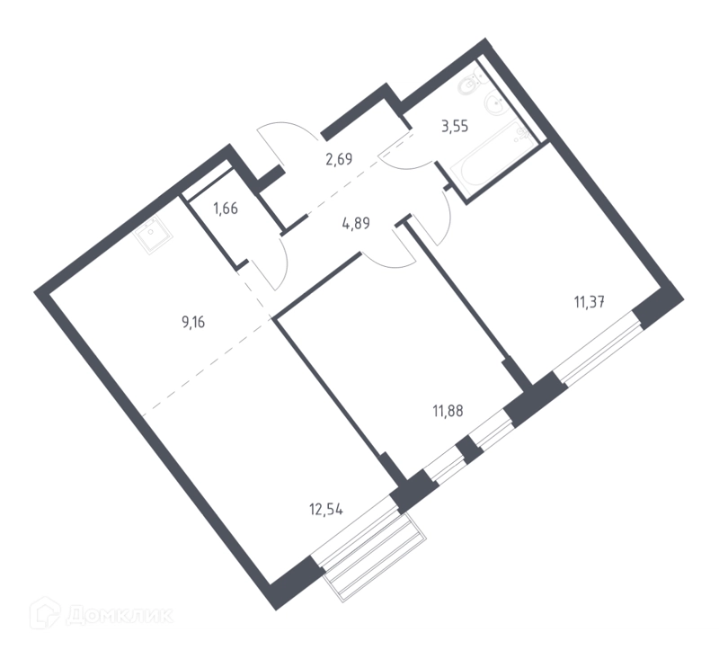 2-комнатная квартира 57 м² Рублевский квартал