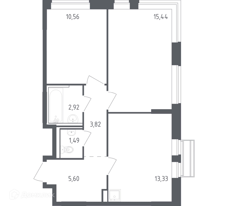 2-комнатная квартира 53.16 м² Рублевский квартал