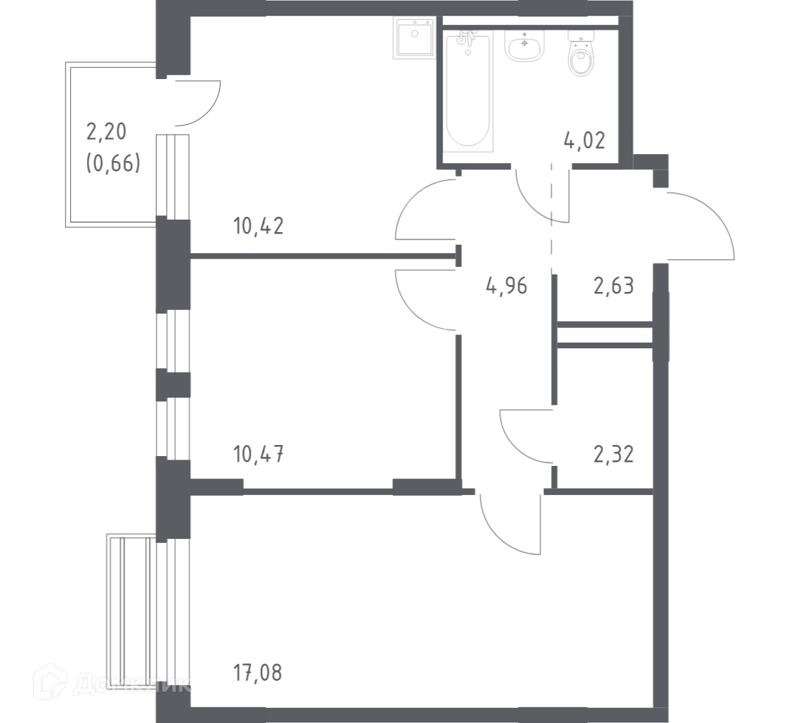 2-комнатная квартира 51.9 м² Рублевский квартал