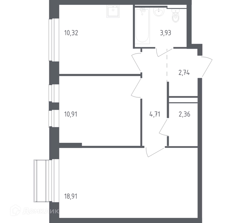 2-комнатная квартира 53.88 м² Рублевский квартал