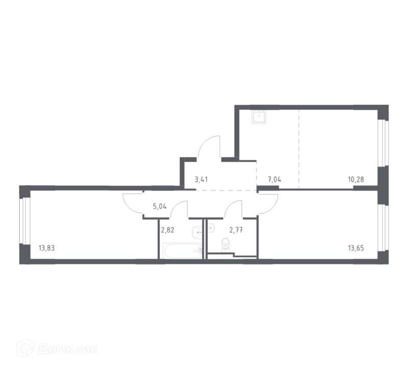 2-комнатная квартира 58.2 м² Рублевский квартал