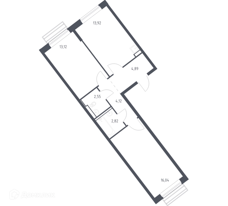 2-комнатная квартира 56.4 м² Рублевский квартал