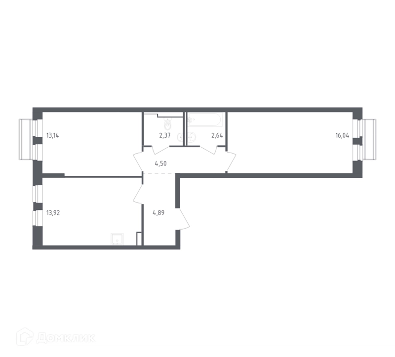 2-комнатная квартира 57.5 м² Рублевский квартал