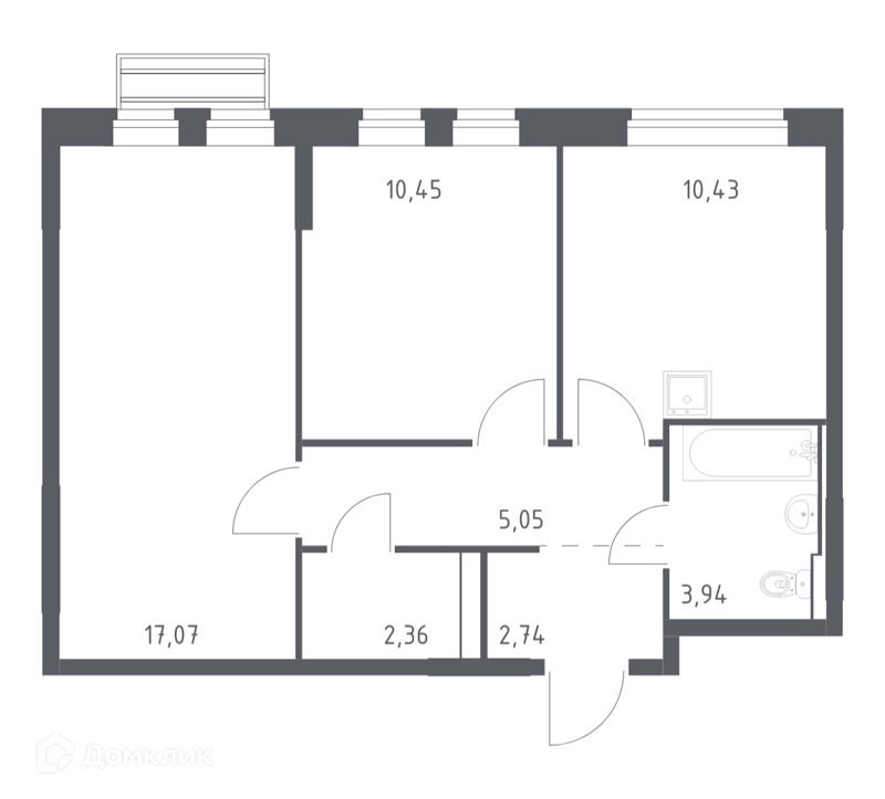 2-комнатная квартира 52.04 м² Рублевский квартал