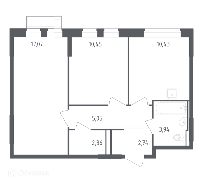 2-комнатная квартира 52.04 м² Рублевский квартал