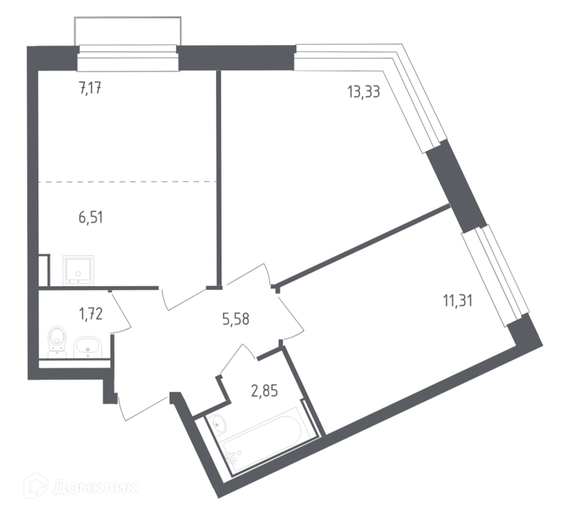2-комнатная квартира 47.6 м² Рублевский квартал