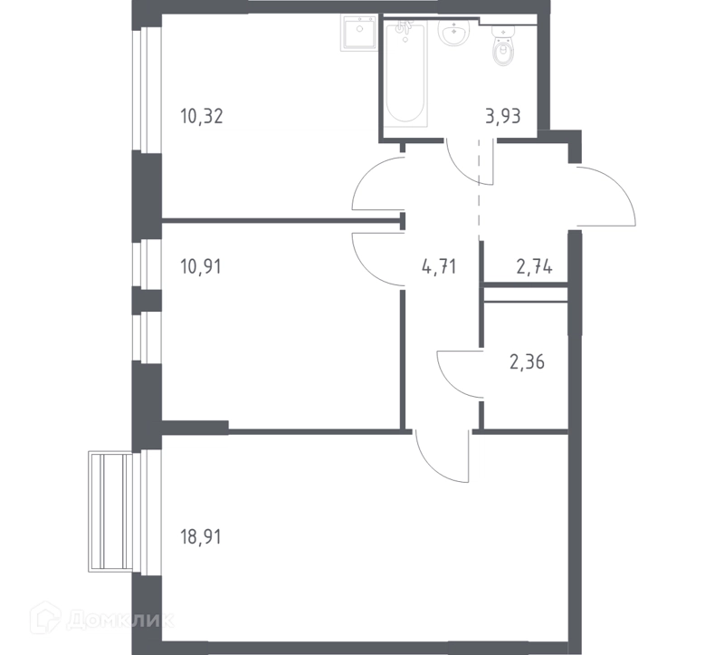 2-комнатная квартира 53.88 м² Рублевский квартал