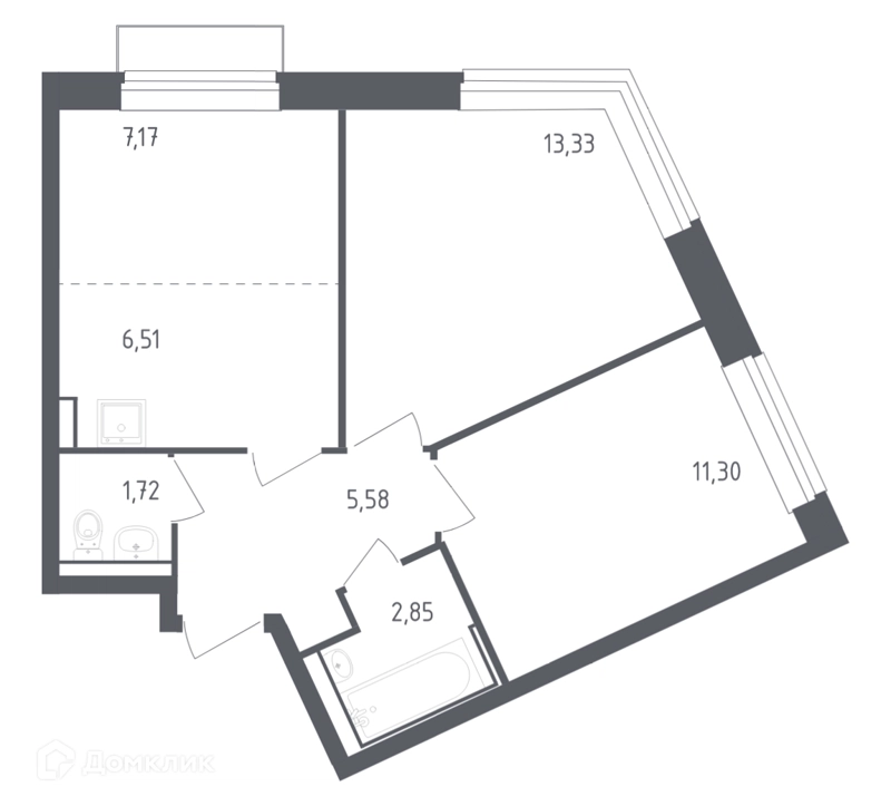 2-комнатная квартира 47.5 м² Рублевский квартал