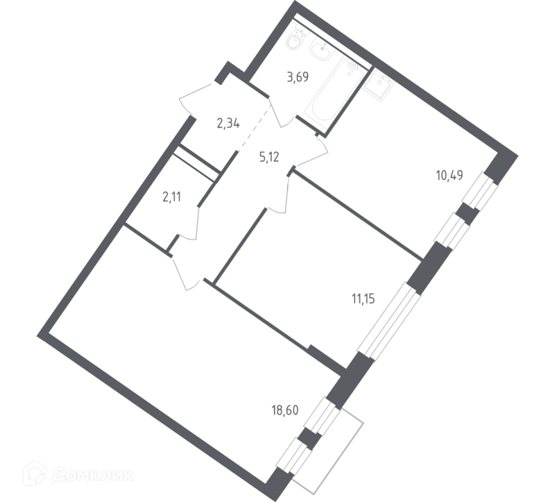 2-комнатная квартира 52.7 м² Рублевский квартал