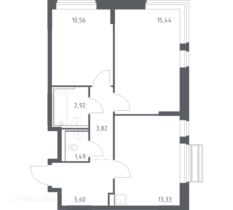2-комнатная квартира 53.16 м² Рублевский квартал