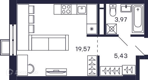 Студия 29.84 м² Тетрис