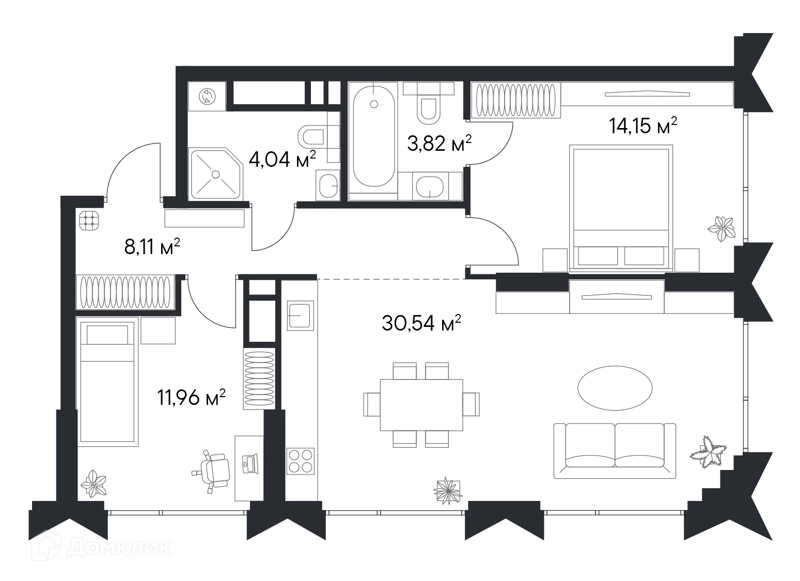 2-комнатная квартира 72.62 м² Первый Нагатинский