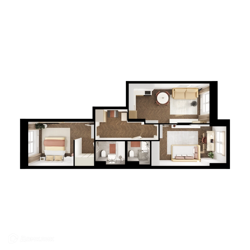 2-комнатная квартира 62.77 м² Ильинские луга
