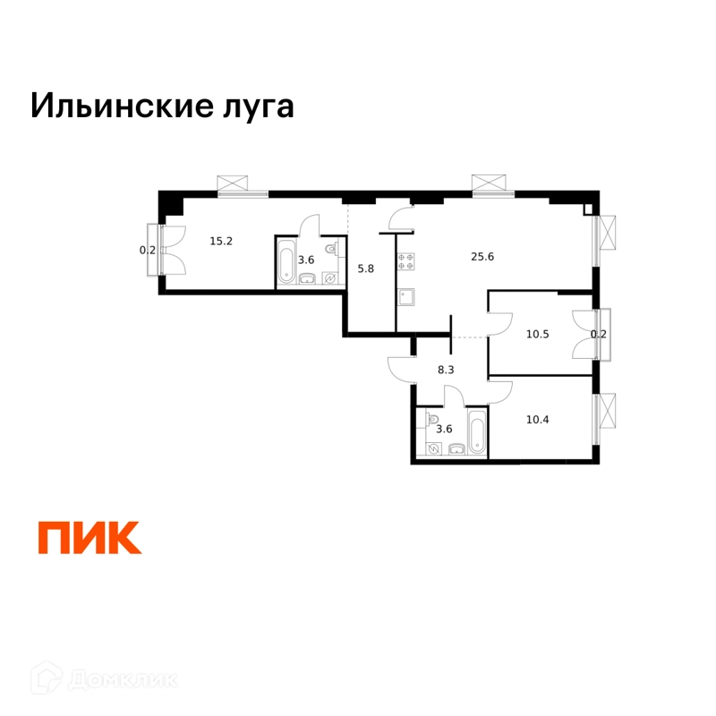 3-комнатная квартира 83.4 м² Ильинские луга