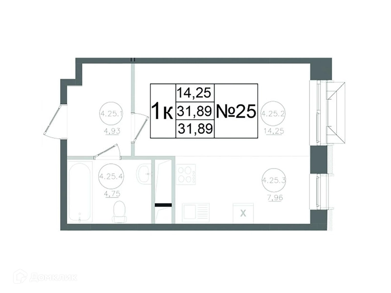Студия 31.89 м² Авиатор-2