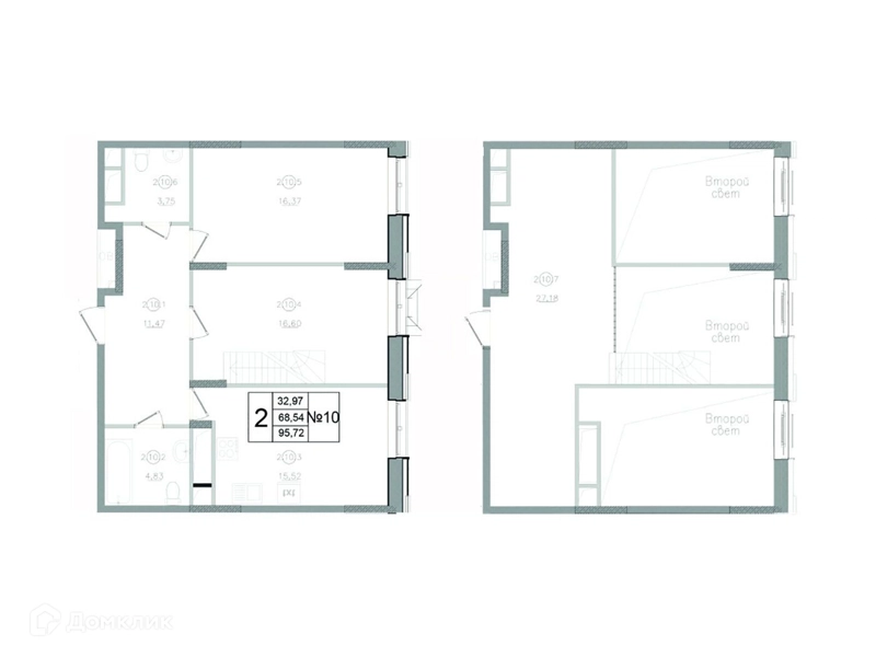 2-комнатная квартира 95.72 м² Авиатор-2