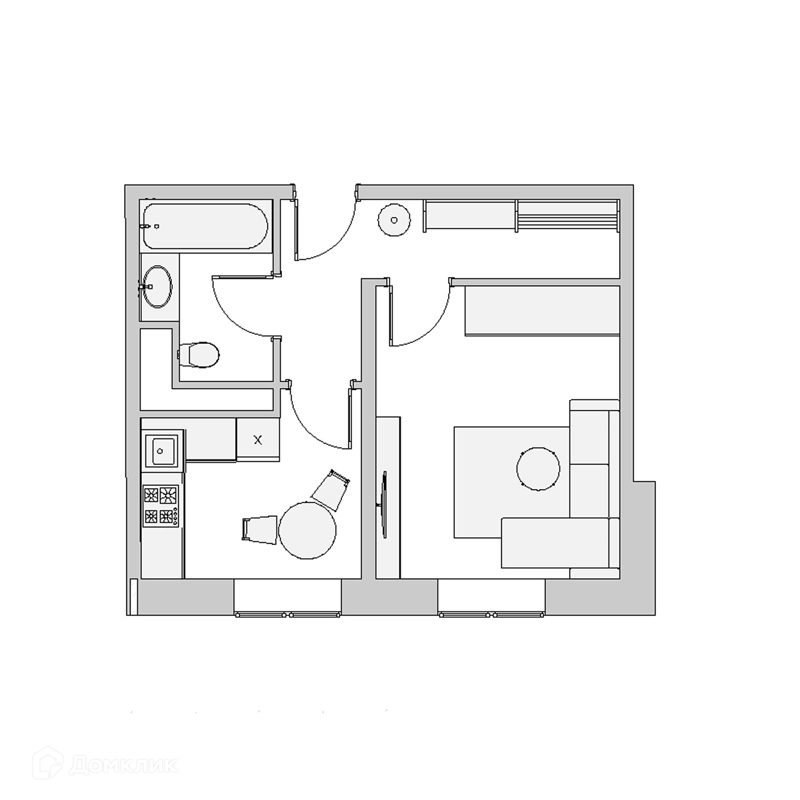 1-комнатная квартира 35.8 м² Высокий Берег